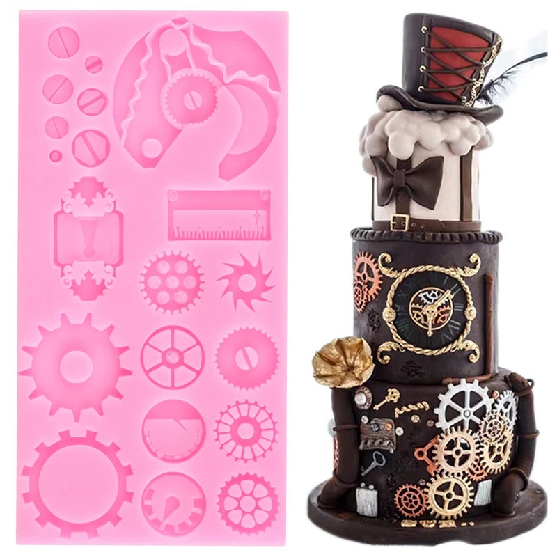 ZiXiang Steampunk Gear Silicone Mold Compass Cogs Gears Teeth Fondant Molds For Steampunk Travel Themed Cake Decoration Chocolate Candy Cupcake Topper Polymer Clay Set Of 3 - Image 5